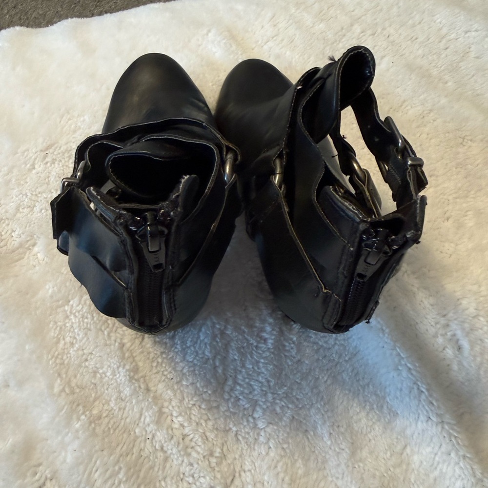 Express Black Ankle Booties with Buckle Detail - Picture 2 of 5